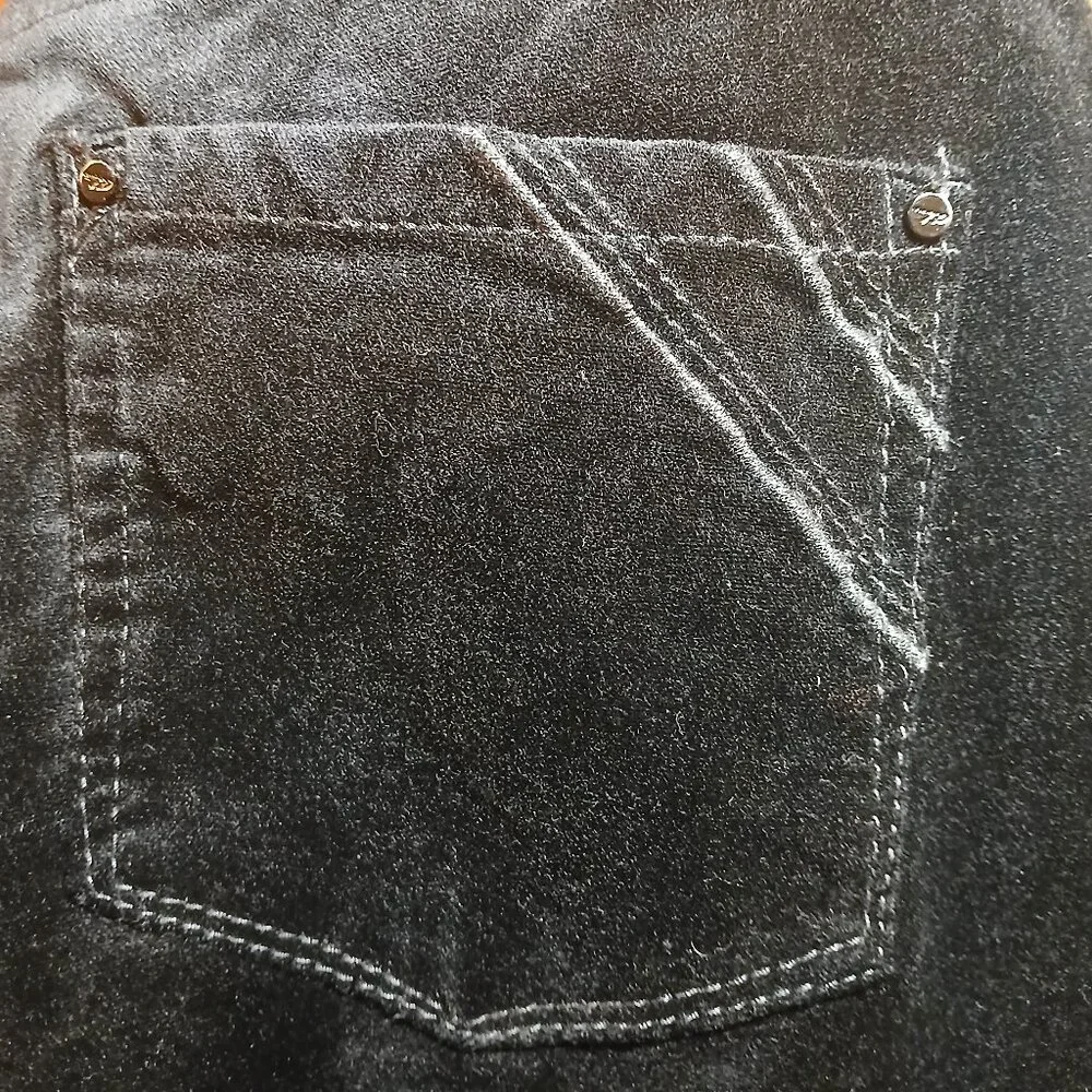 WHITE HOUSE BLACK MARKET Black Velour Boot Cut Pants EUC - Picture 9 of 10